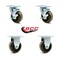 Service Caster 4'' High Temp Phenolic Wheel Swivel Top Plate Caster Set with 2 Brake 2 Rigid, 4PK SCC-20S415-PHRHT-TP2-TLB-2-R-2 - alternate 4